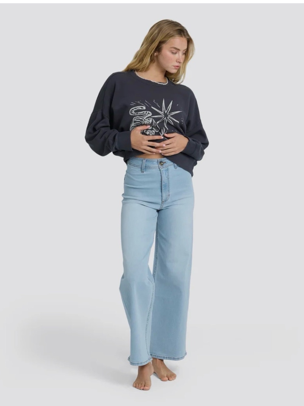 Billabong Light Blue High-Rise Wide Leg Jeans